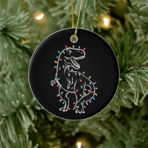 Dinosaur T-rex Tree Christmas Xmas Pet Dino Trex Ceramic Tree Decoration