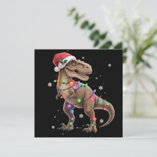 Dinosaur T-rex Tree Christmas Xmas Pet Dino Trex  Holiday Card