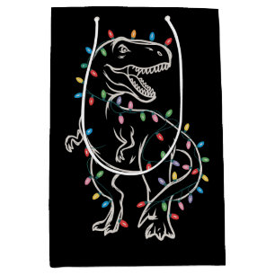 Dinosaur T-rex Tree Christmas Xmas Pet Dino Trex Medium Gift Bag