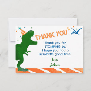 Dinosaur T-Rex Trex Birthday Party Thank You Cards