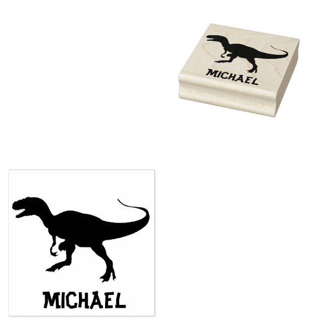 Dinosaur T-Rex Tyrannosaurus Personalised Rubber Stamp (Stamped)
