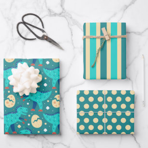 Dinosaur T-Rex Wrapping Paper Set