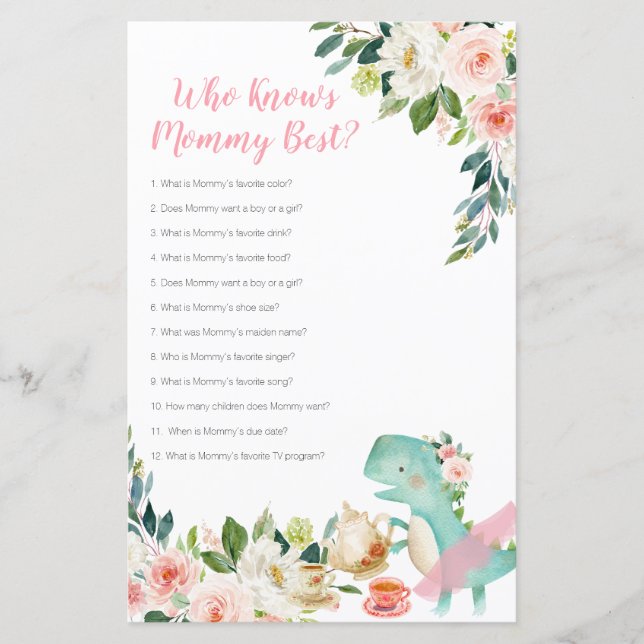 Dinosaur Tea Party Who Knows Mummy Best (Front)