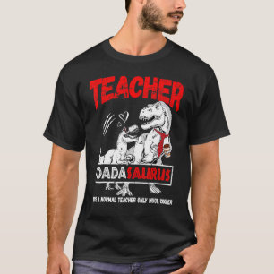 Dinosaur Teacher Life Coffee Father Dad Rex Tiny H T-Shirt