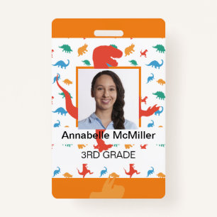 Dinosaur Teacher Professor Badge ID Badge