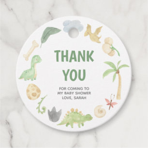Dinosaur Thank You Baby Shower Gender Neutral  Favour Tags