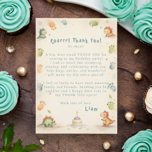 Dinosaur Thank You Card  One-a-Saurus 1st Birthday