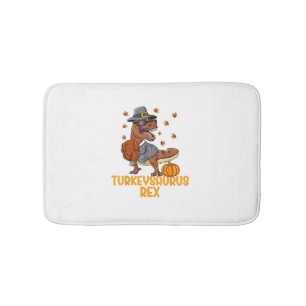 Dinosaur Thanksgiving Boys Turkey Saurus T rex Kid Bath Mat