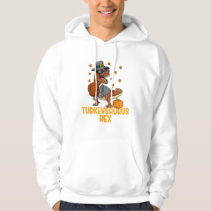 Dinosaur Thanksgiving Boys Turkey Saurus T rex Kid Hoodie