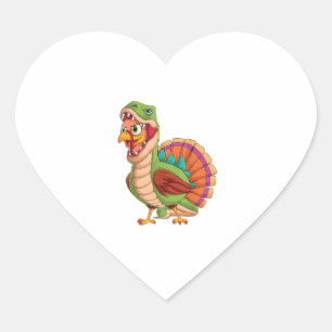 Dinosaur Thanksgiving Boys Turkey Saurus T rex Tur Heart Sticker