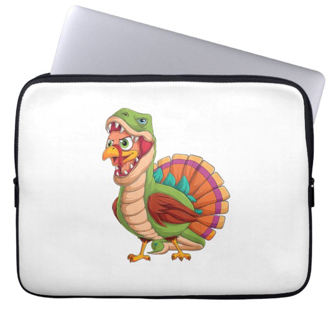 Dinosaur Thanksgiving Boys Turkey Saurus T rex Tur Laptop Sleeve (Front)
