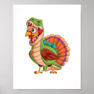 Dinosaur Thanksgiving Boys Turkey Saurus T rex Tur Poster