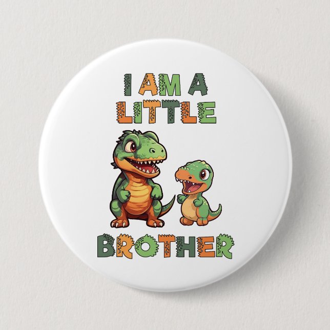 Dinosaur the Little Brother  7.5 Cm Round Badge (Front)