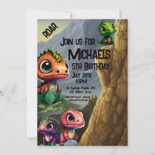 Dinosaur Theme Birthday, Invitation