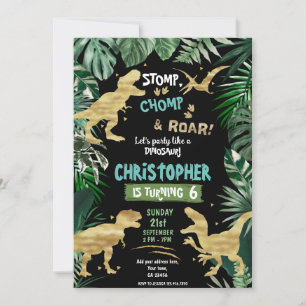 Dinosaur Theme Birthday Party Invitation