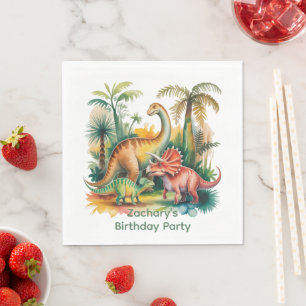 Dinosaur Theme Boy Birthday Party Napkin