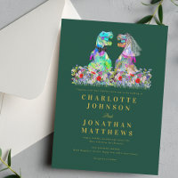 Dinosaur Theme Colourful Wildflower Green Wedding
