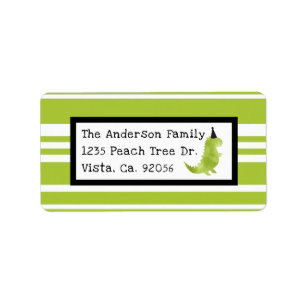 Dinosaur Theme Green and Black Little Dino theme Label
