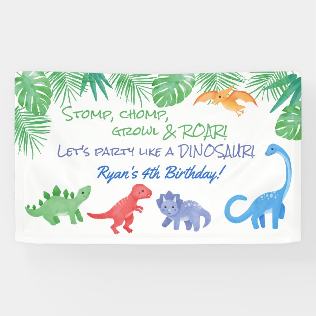 Dinosaur Theme Party Banner (Horizontal)