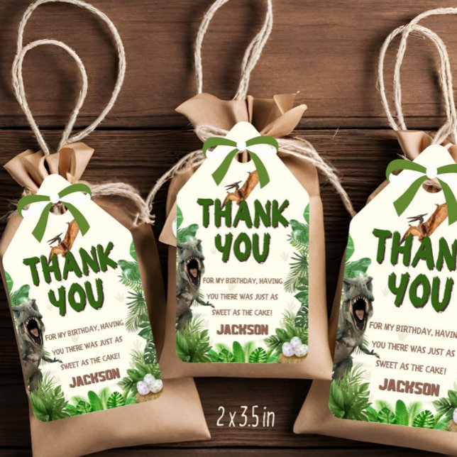 Dinosaur theme Thank you Favour Gift Tag  (Creator Uploaded)