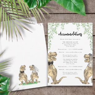 Dinosaur Theme Wedding Accommodations Enclosure Card