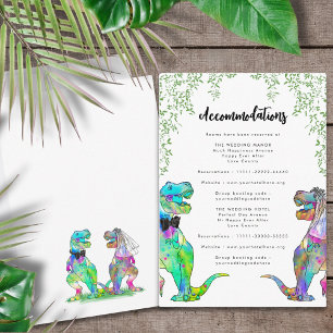 Dinosaur Theme Wedding Accommodations Enclosure Card
