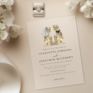 Dinosaur theme Wedding  Acrylic Invitations