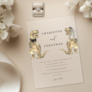 Dinosaur theme Wedding  Acrylic Invitations