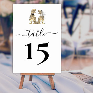 Dinosaur theme Wedding Black and White Table Number