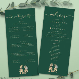 Dinosaur Theme Wedding Ceremony Green Program Menu