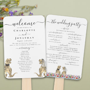Dinosaur Theme Wedding Ceremony Program Hand Fan