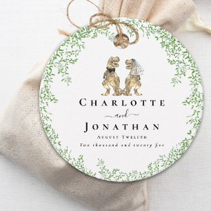 Dinosaur Theme Wedding Custom Favour Tags