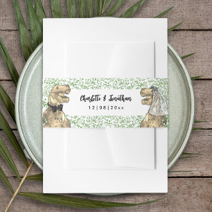 Dinosaur Theme Wedding Custom Invitation Belly Band