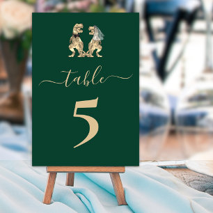 Dinosaur theme Wedding Green Table Number