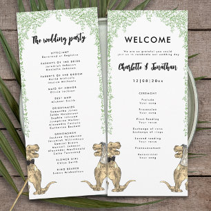 Dinosaur Theme Wedding Program Programme