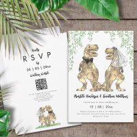 Dinosaur theme Wedding QR Code 