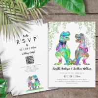 Dinosaur Theme Wedding QR Code 