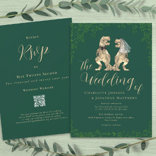 Dinosaur Theme Wedding QR code Invitation