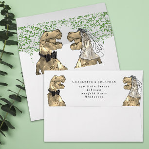 Dinosaur Theme Wedding Return Address Envelope
