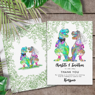 Dinosaur Theme Wedding Thank You Card
