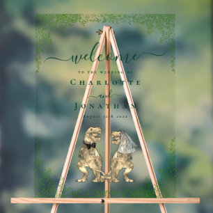 Dinosaur theme Wedding Welcome Acrylic Sign