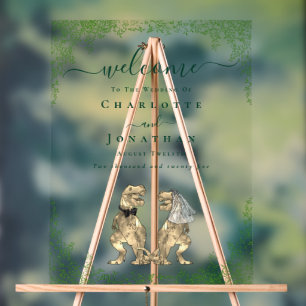 Dinosaur theme Wedding Welcome Acrylic Sign