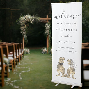 Dinosaur theme Wedding Welcome Retractable Banner