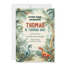 Dinosaur Themed Birthday Invitation