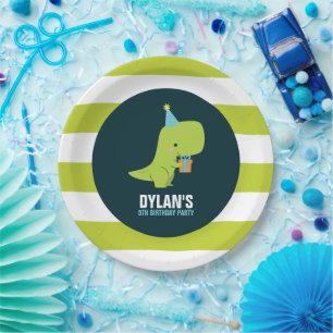 Dinosaur Themed Kids Birthday Party Paper Plate