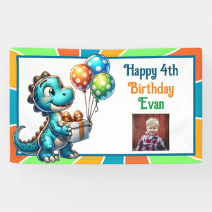 Dinosaur themed Kid's Birthday Party Personalised Banner