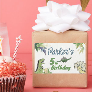 Dinosaur Themed Party Birthday Rectangular Sticker