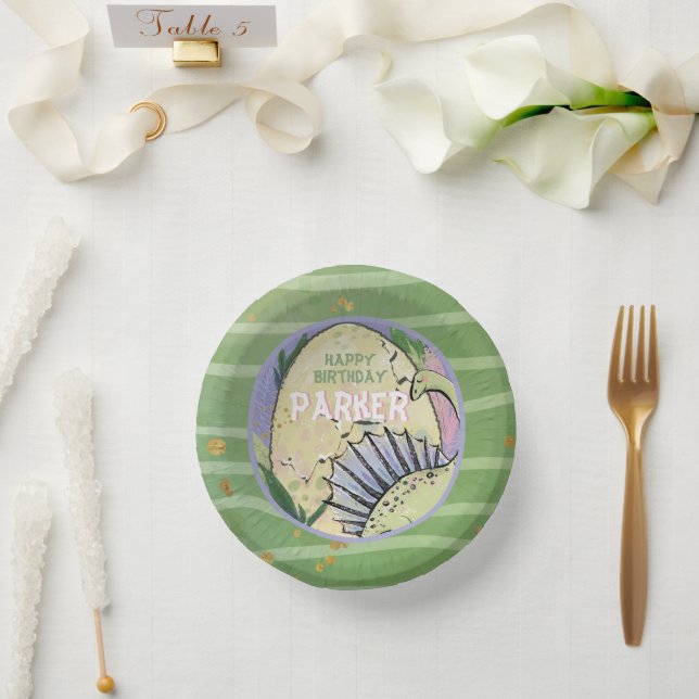 Dinosaur Themed Party Paper Plate (Wedding)