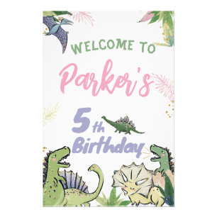 Dinosaur Themed Party Welcome Sign