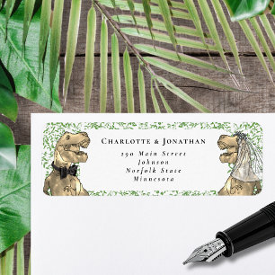Dinosaur Themed Wedding Custom Return Address
